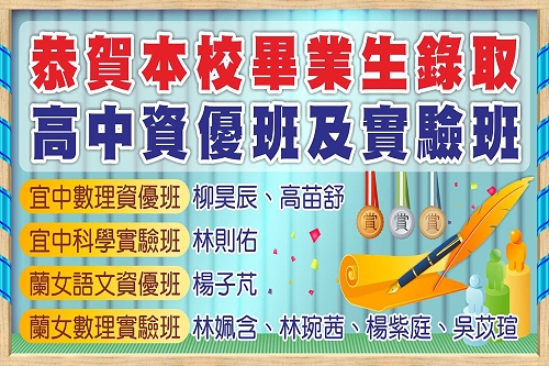 1090827-7畢業生錄取高中資優班及實驗班